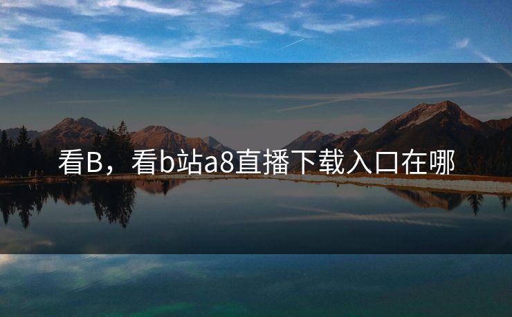 看B，看b站a8直播下载入口在哪